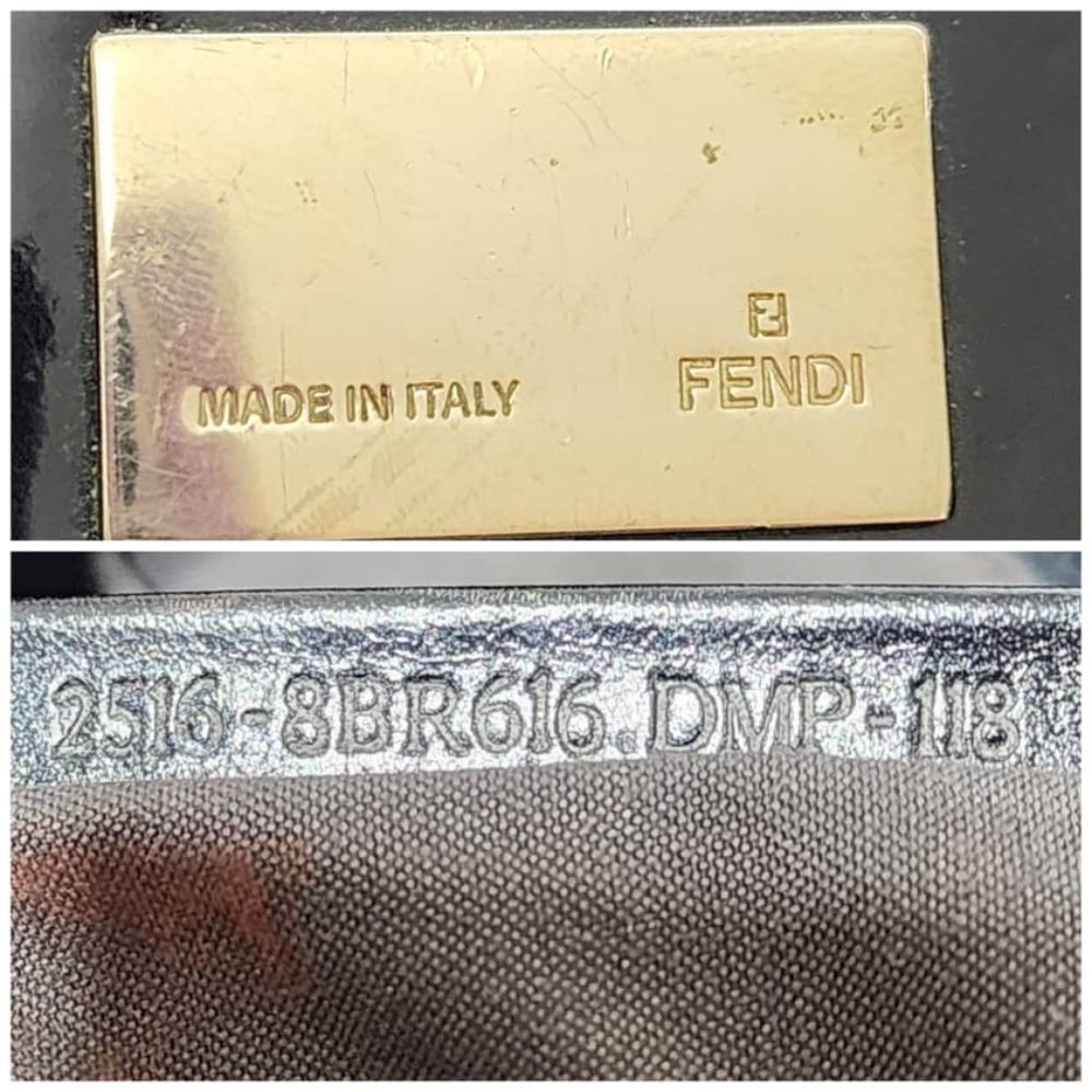 Authentic FENDI Zucca Print Canvas Large Mia Shoulder Bag Black - Picture 15 of 16